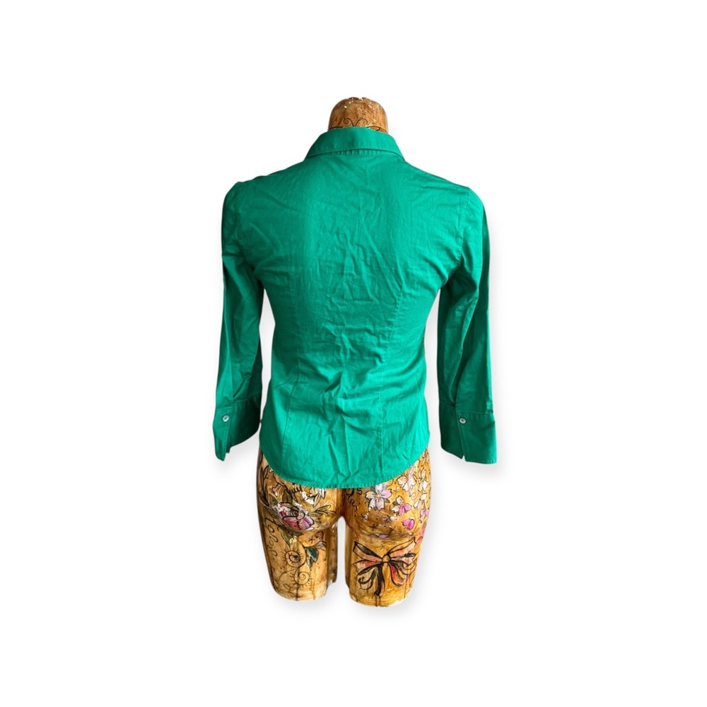 Banana Republic top button down XS Petite green business casual office - Picture 4 of 10